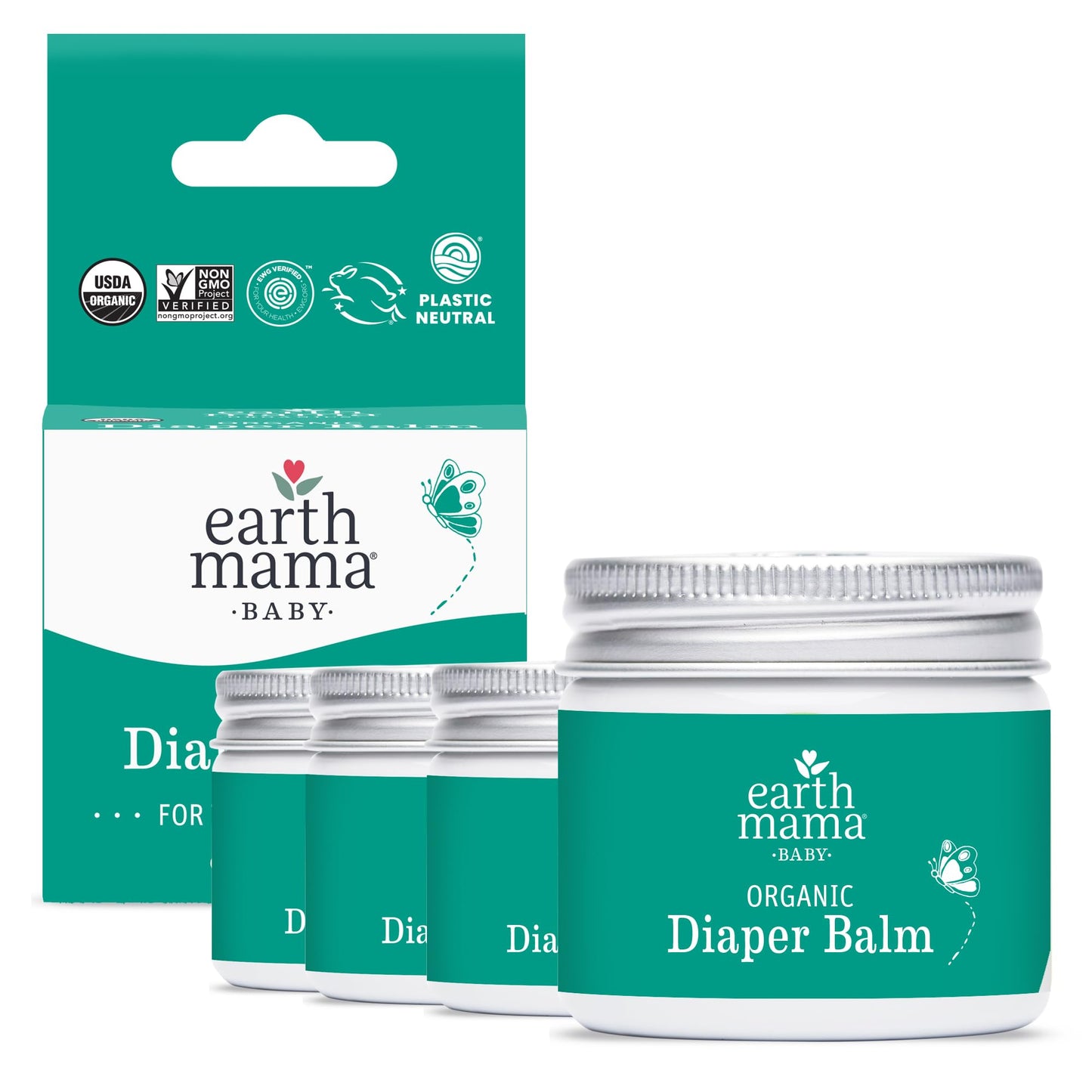 Earth Mama Organic Diaper Balm 2-Ounce | Diaper Cream for Baby | EWG Verified, Petroleum & Artificial Fragrance-Free with Calendula for Sensitive Skin (2-Pack) Nirvana Guru