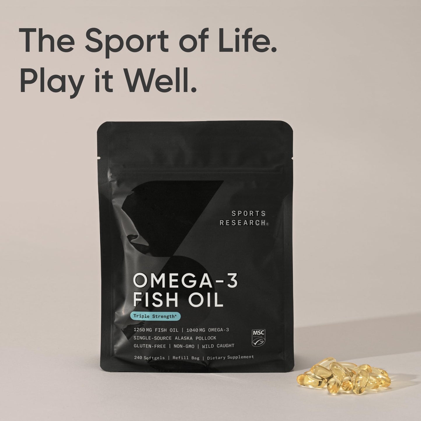 Sports Research Total Omega-3 Fish Oil from Wild Sockeye Salmon, Alaska Pollock, Antarctic Krill, Astaxanthin + Phospholipids & Wax Esters for Absorption | 960mg of EPA & DHA - Fresh Lemon Scent (120 - Nirvana Guru