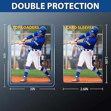 200 Card Sleeves & Top Loaders for Cards – 3"x4" Hard Plastic Baseball Card Protectors | Premium Trading Card Holders with 100 Toploaders + 100 Penny Sleeves nirvanaguru