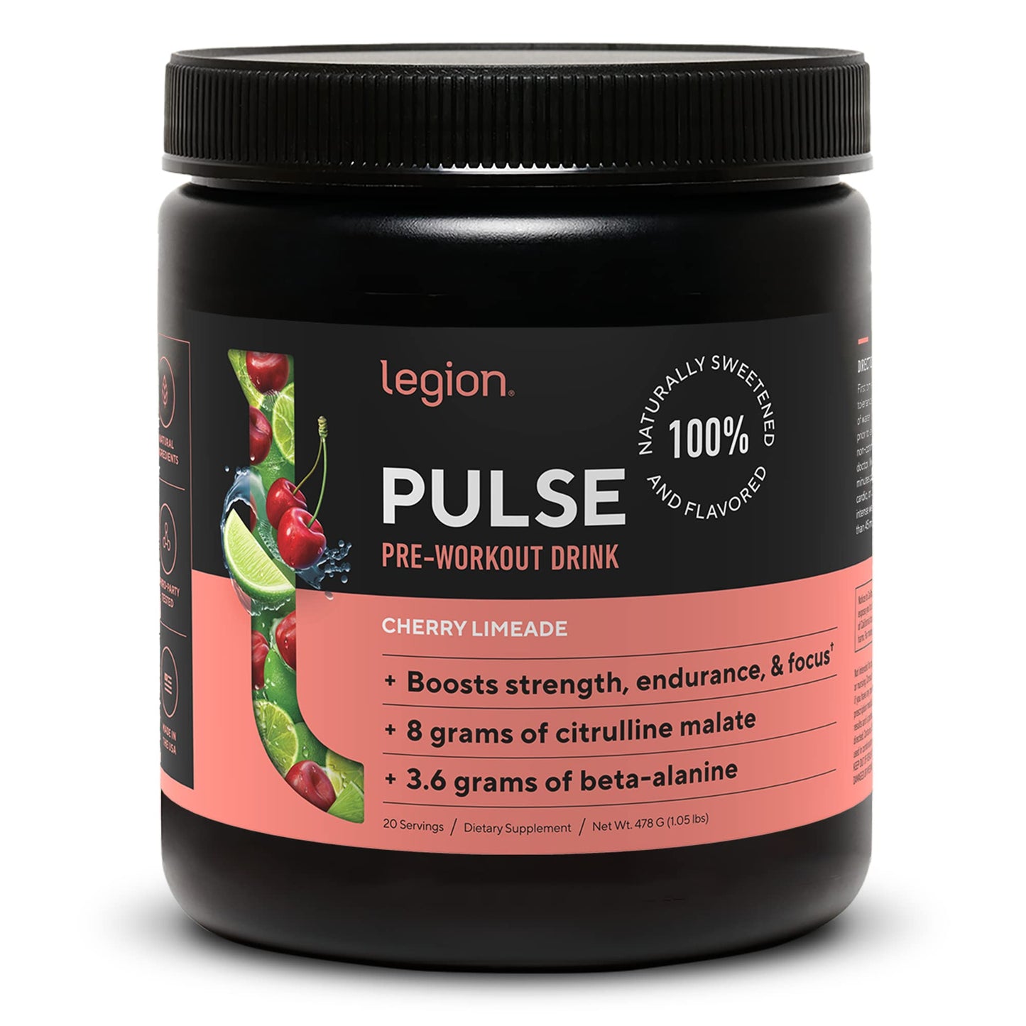 LEGION Pulse Pre Workout Supplement - All Natural Nitric Oxide Preworkout Drink to Boost Energy, Creatine Free, Naturally Sweetened, Beta Alanine, Citrulline, Alpha GPC (Fruit Punch) Nirvana Guru