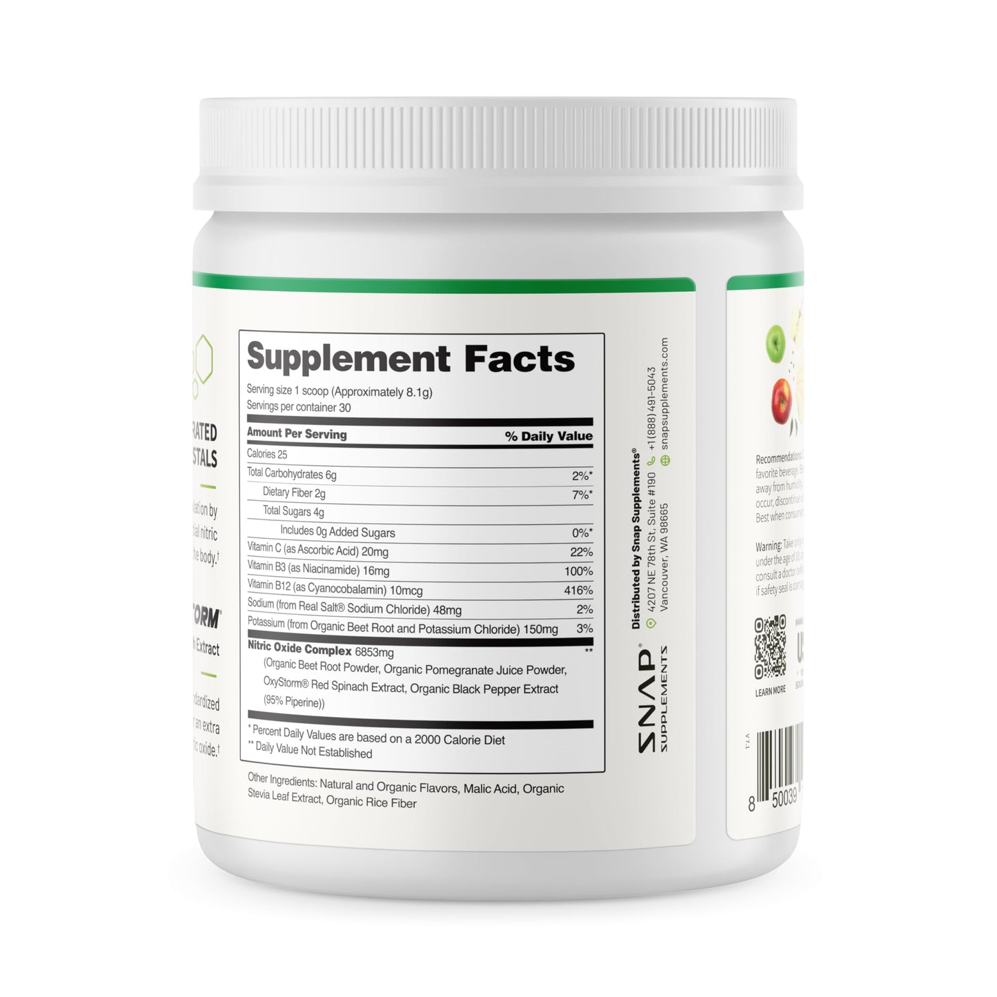 Snap Supplements Organic Beet Root Powder, Nitric Oxide Supplements for Men & Women, Beets, Pomegranate, B Vitamins & Red Spinach, Energy, Heart Health & Circulation Support, 30 Servings, Mixed Berry Nirvana Guru