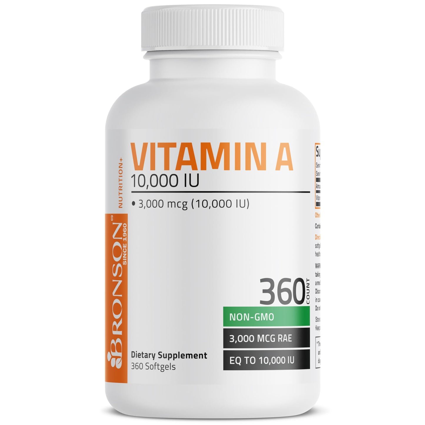 Bronson Vitamin A 10,000 IU Premium Non-GMO Formula Supports Healthy Vision & Immune System and Healthy Growth & Reproduction, 250 Softgels Nirvana Guru