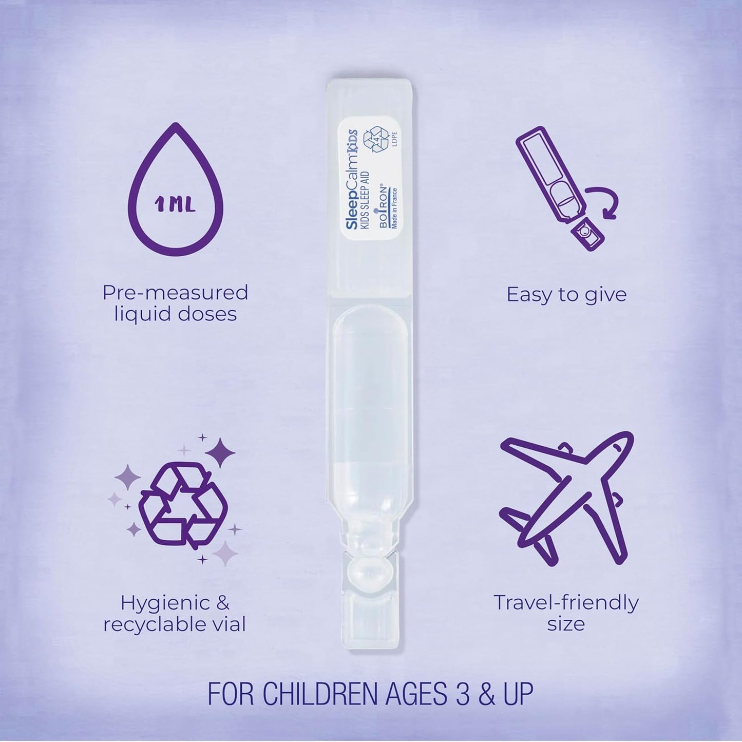 Boiron SleepCalm Kids Liquid Doses Sleep Aid for Deep, Relaxing, Restful Nighttime Sleep - Melatonin-Free and Non Habit-Forming - 15 Count - Nirvana Guru
