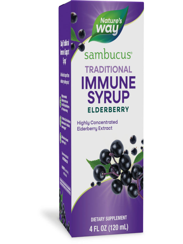 Nature’s Way Sambucus Elderberry Traditional Immune Syrup, Highly Concentrated Black Elderberry Extract, Traditional Immune Support*, Delicious Berry Flavored, 8 Fl Oz (Packaging May Vary) - Nirvana Guru