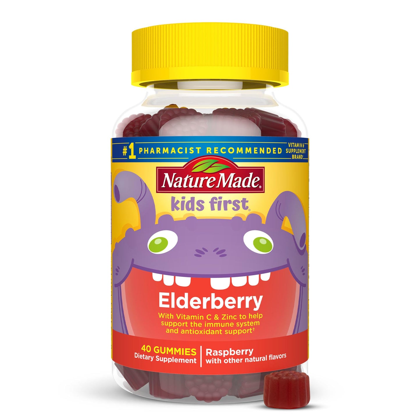 Nature Made Elderberry with Vitamin C and Zinc, Dietary Supplement for Immune Support, 100 Gummies, 50 Day Supply - Nirvana Guru