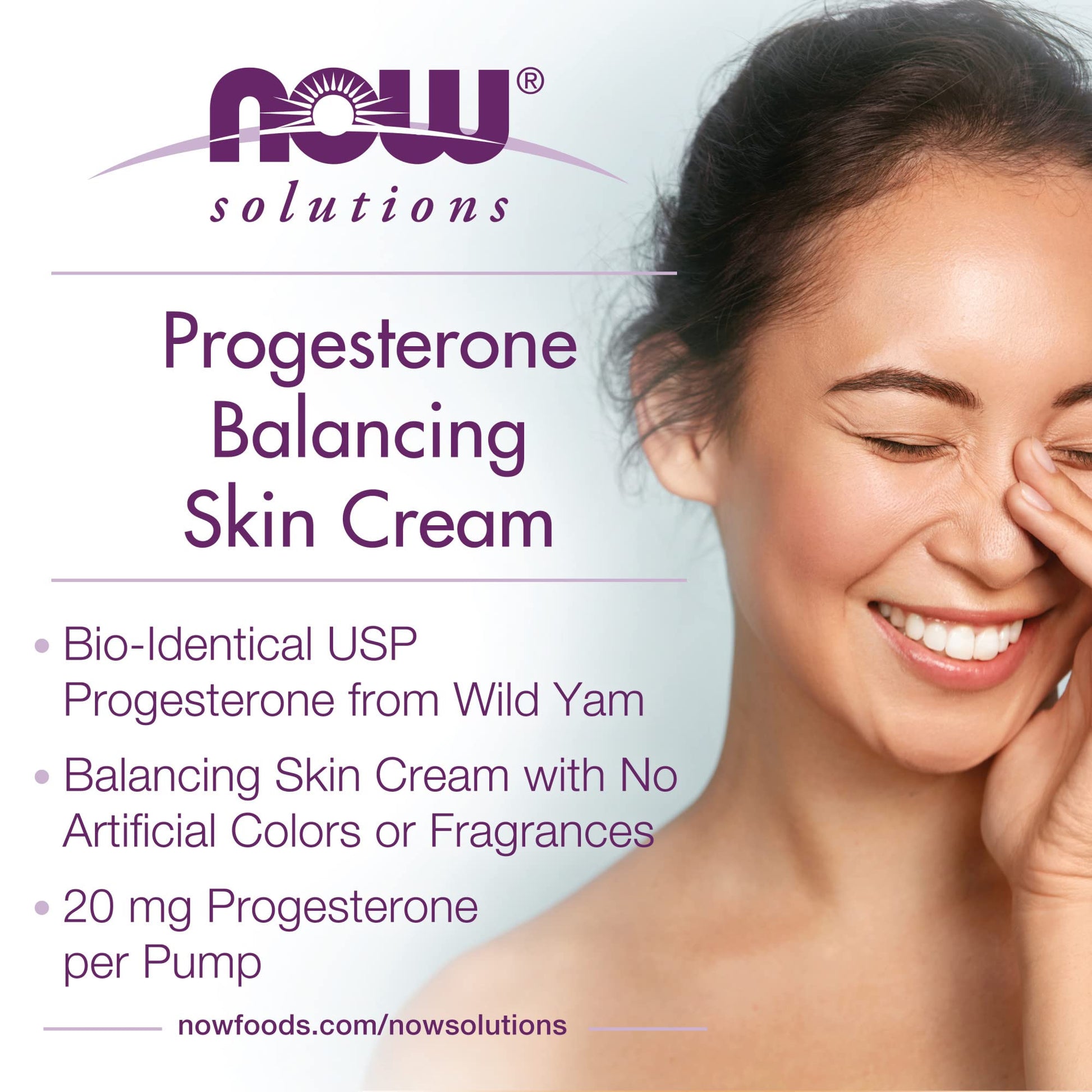 NOW Solutions, Natural Progesterone, Balancing Skin Cream, 20 mg of Natural Progesterone Per Pump, Unscented, 3-Ounce - Nirvana Guru