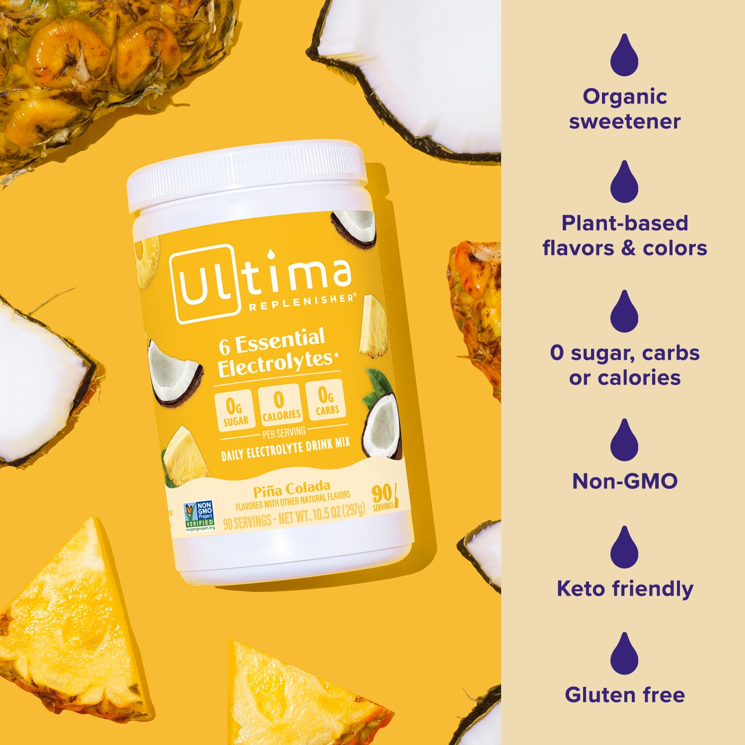 Ultima Replenisher Daily Electrolyte Powder Drink Mix – Sugar Free – Lemonade, 90 Servings – Hydration Powder with 6 Key Electrolytes and Trace Minerals – Keto Friendly, Vegan, Non-GMO - Nirvana Guru