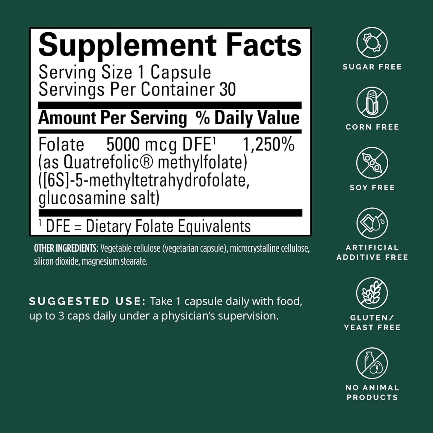 Dr Amen BrainMD Methylfolate - 30 Capsules - Potent Mood Support - Gluten Free - 30 Servings Nirvana Guru