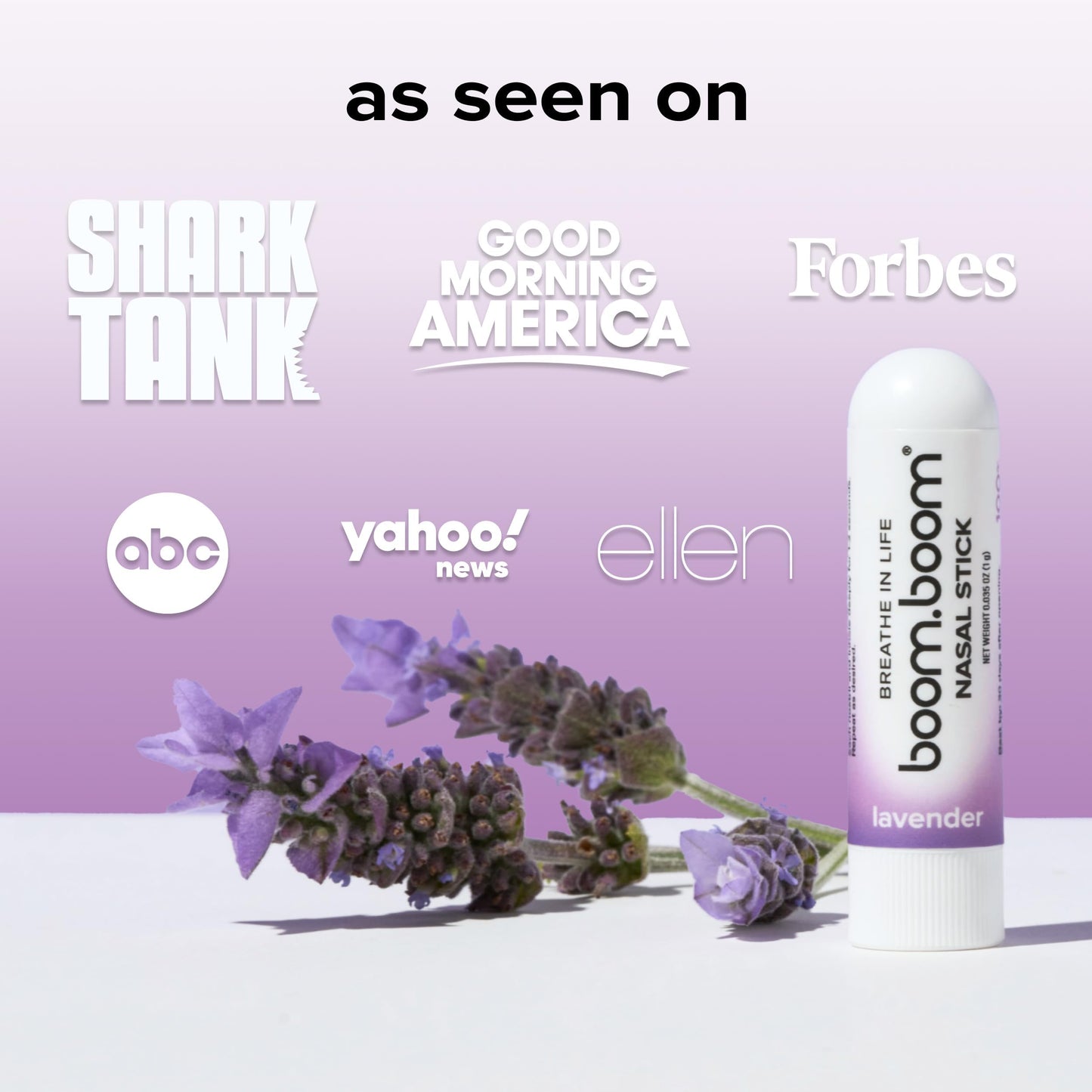 BoomBoom Nasal Stick | Vapor Flow Technology | Cool Refreshing Sensation | Natural Mood Boost | Simple Ingredients | Essential Oils + Menthol Inhaler (Mint, Wintermint, Tropical, Lavender) Nirvana Guru