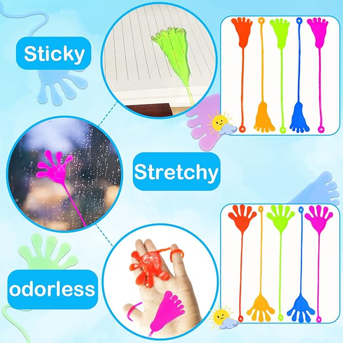 Party Favors Goodie Bag Stuffer Fillers for Kids (30 PCS), Halloween Large Sticky Hands & Feet for Birthday Pinata, Classroom Students Non Candy Treats Prizes Supplies Toy Gift for Toddlers Boys Girls nirvanaguru