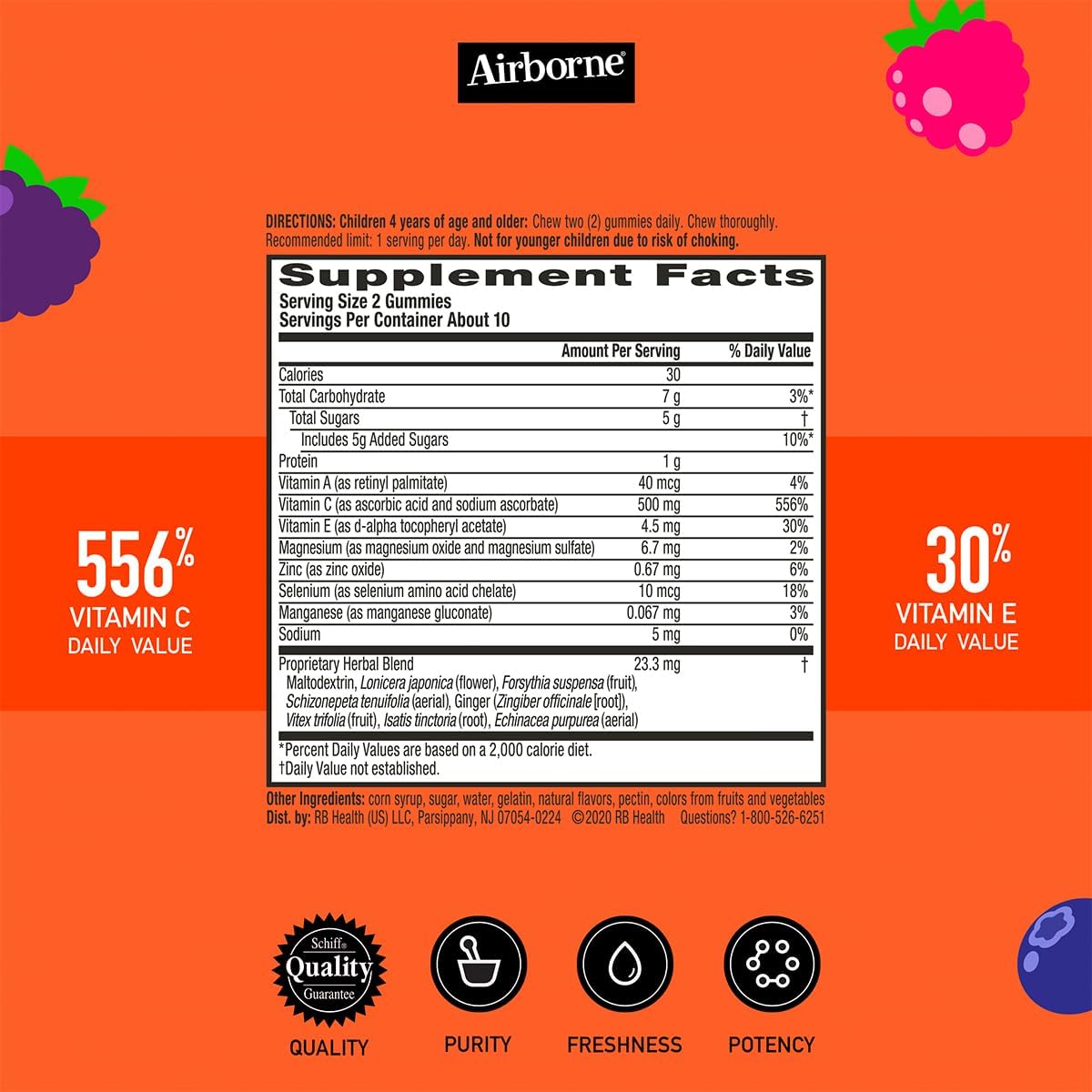 Airborne 500mg Vitamin C + Zinc Immune Support Supplement Gummies for Kids, Assorted Fruit Flavor, Gluten Free Crafted Blend with Powerful Antioxidants Vitamins C & E, 21 Gummies (4 Pack) Nirvana Guru