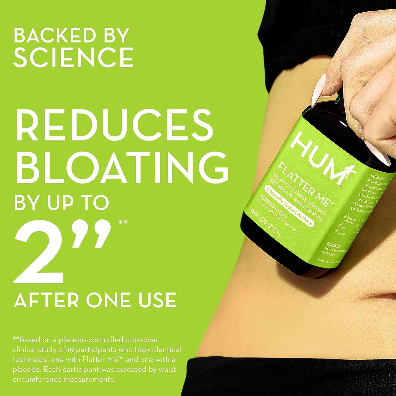 HUM Flatter Me Digestive Enzymes Bloating Supplement - Fast-Acting Bloat Relief for Digestive Health & Debloating Multi Enzyme | Bloat Pills, Anti Bloat Pills, Vegan 60 Servings Nirvana Guru