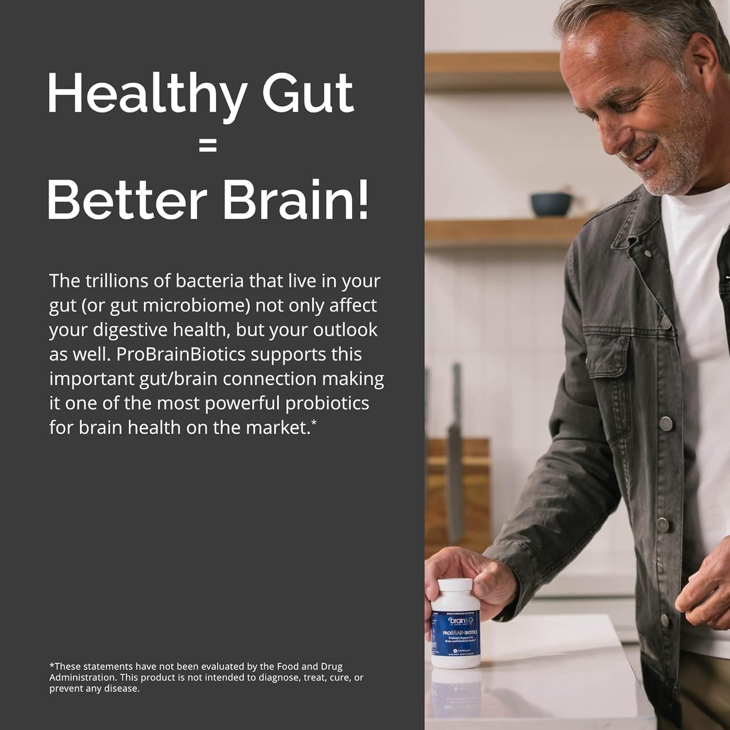 Dr Amen BrainMD ProBRAINbiotics - 3 Billion CFU, 60 Capsules - Promotes Gut Health - Gluten Free - 60 Servings Nirvana Guru
