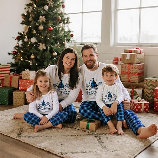 Matching Christmas Pajamas for Family Cute Printed Xmas Pajamas Set Holiday Family Sleepwear Sets for Womens Couples nirvanaguru