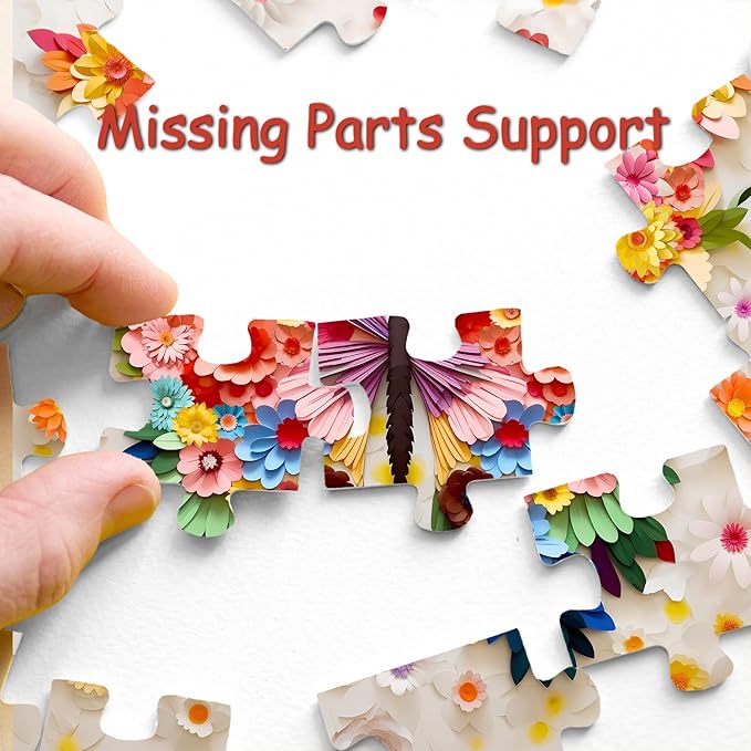 Butterfly Puzzles for Adults 1000 Pieces, Challenging Colorful Flower Butterflies Puzzles with Paper Art, Difficult Animal Plant Jigsaw Puzzles for Adults nirvanaguru