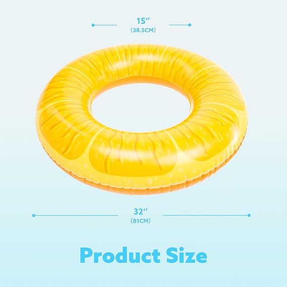 Sloosh 4 Pack Inflatable Pool Floats, Pool Tube Rings, Swim Tubes, Floaties Toys, Beach Swimming Party Toys for Kids and Adults Nirvana Guru