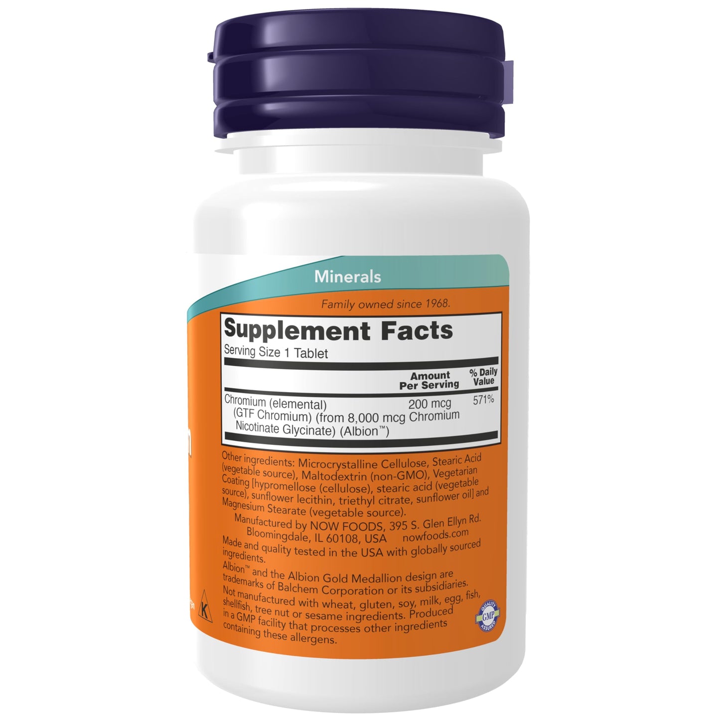 NOW Foods Supplements, GTF (Glucose Tolerance Factor) Chromium 200 mcg, Insulin Co-Factor*, 250 Tablets - Nirvana Guru