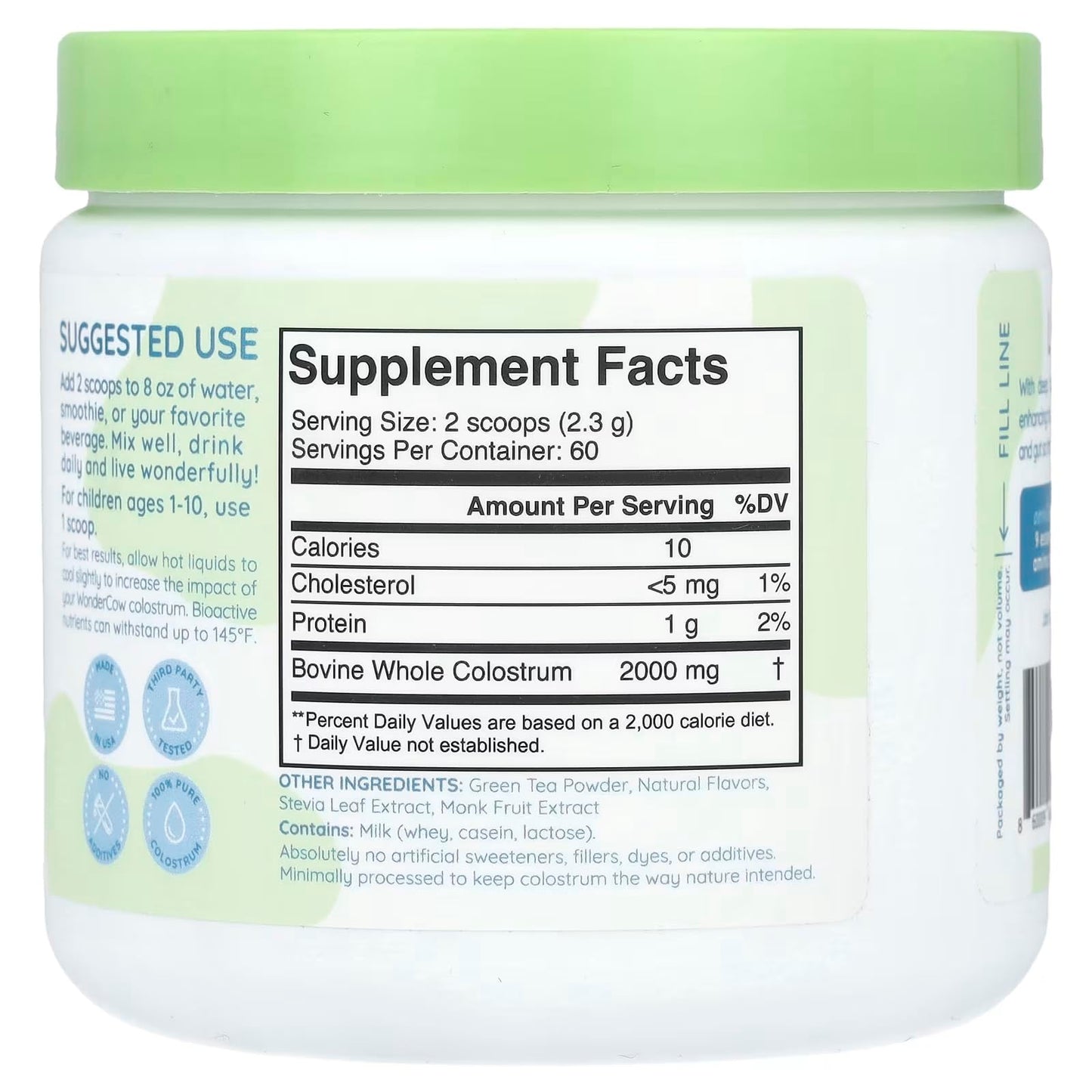 Colostrum Supplement Powder for Gut Health, Immune Support, Muscle Recovery & Wellness | Natural IgG Pure Whole Bovine Colostrum Superfood, Unflavored, 60 Servings Nirvana Guru