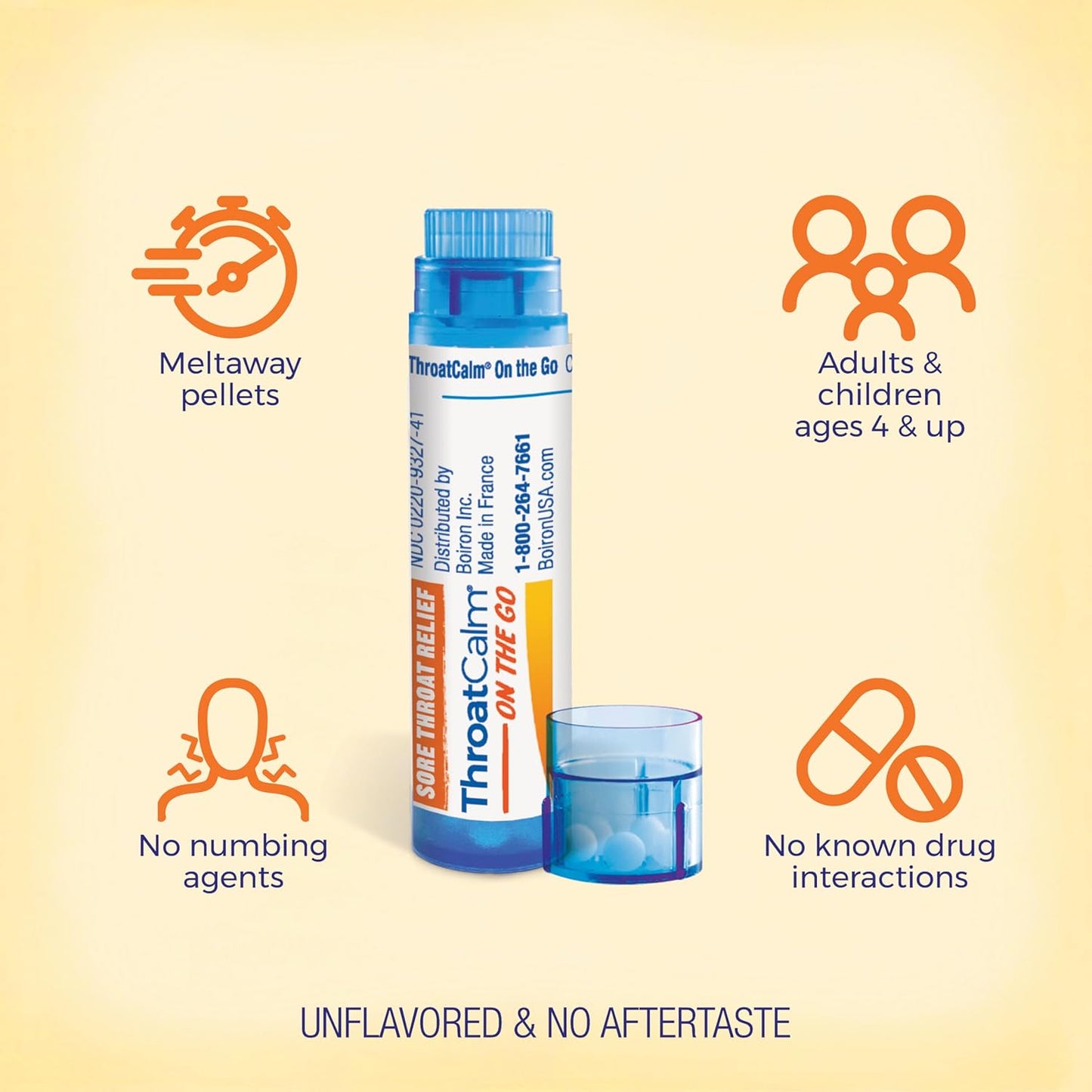 Boiron ThroatCalm On The Go Travel Essential for Pain Relief from Red, Dry, Scratchy, Sore Throats and Hoarseness - 2 Count (160 Pellets) - Nirvana Guru
