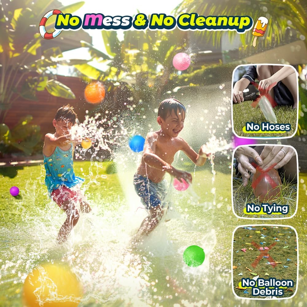 12Pcs Reusable Water Balloons, Pool Beach water Toys for Boys and Girls, Outdoor Summer Toys for Kids Ages 3-12 Nirvana Guru