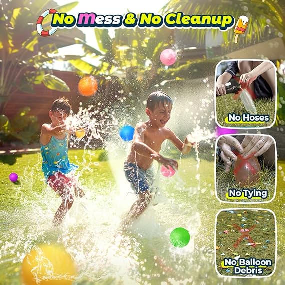 16Pcs Reusable Water Balloons for Kids, Pool Beach Water Toys for Boys and Girls, Summer Toy for Outdoor Games Nirvana Guru