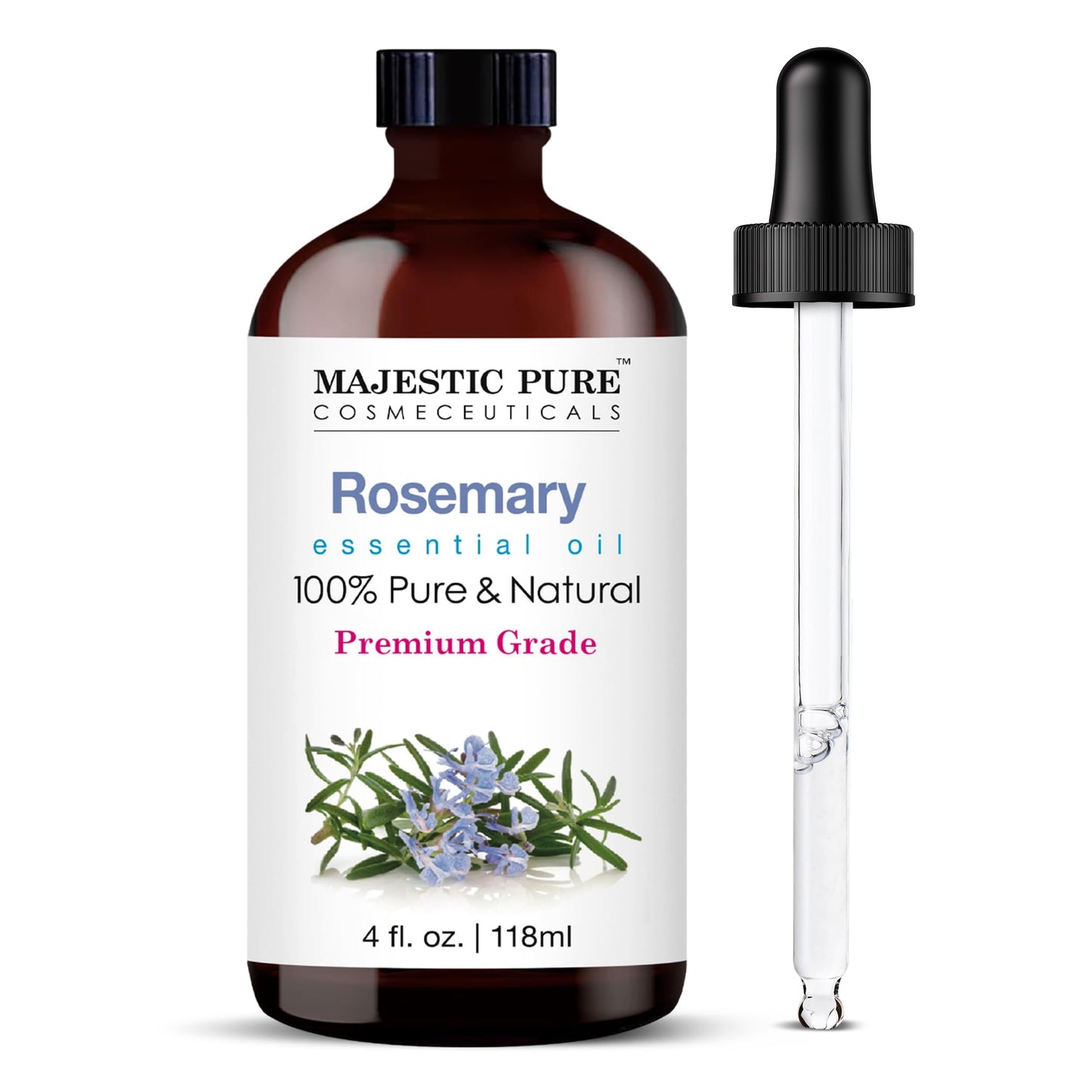 Majestic Pure Lavender Essential Oil with Glass Dropper | 100% Pure and Natural Lavender Oil | Premium Grade Essential Oils for Diffusers, Skin, Aromatherapy, Massage | 4 Fl Oz - Nirvana Guru
