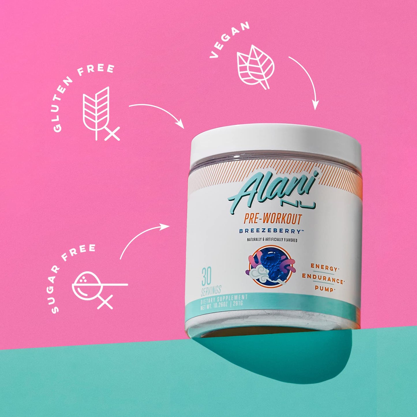 Alani Nu Pre Workout Powder Hawaiian Shaved ICE, Amino Energy Boost, Endurance Supplement, Sugar Free, 200mg Caffeine, L-Theanine, Beta-Alanine, L-Citrulline, 30 Servings Nirvana Guru