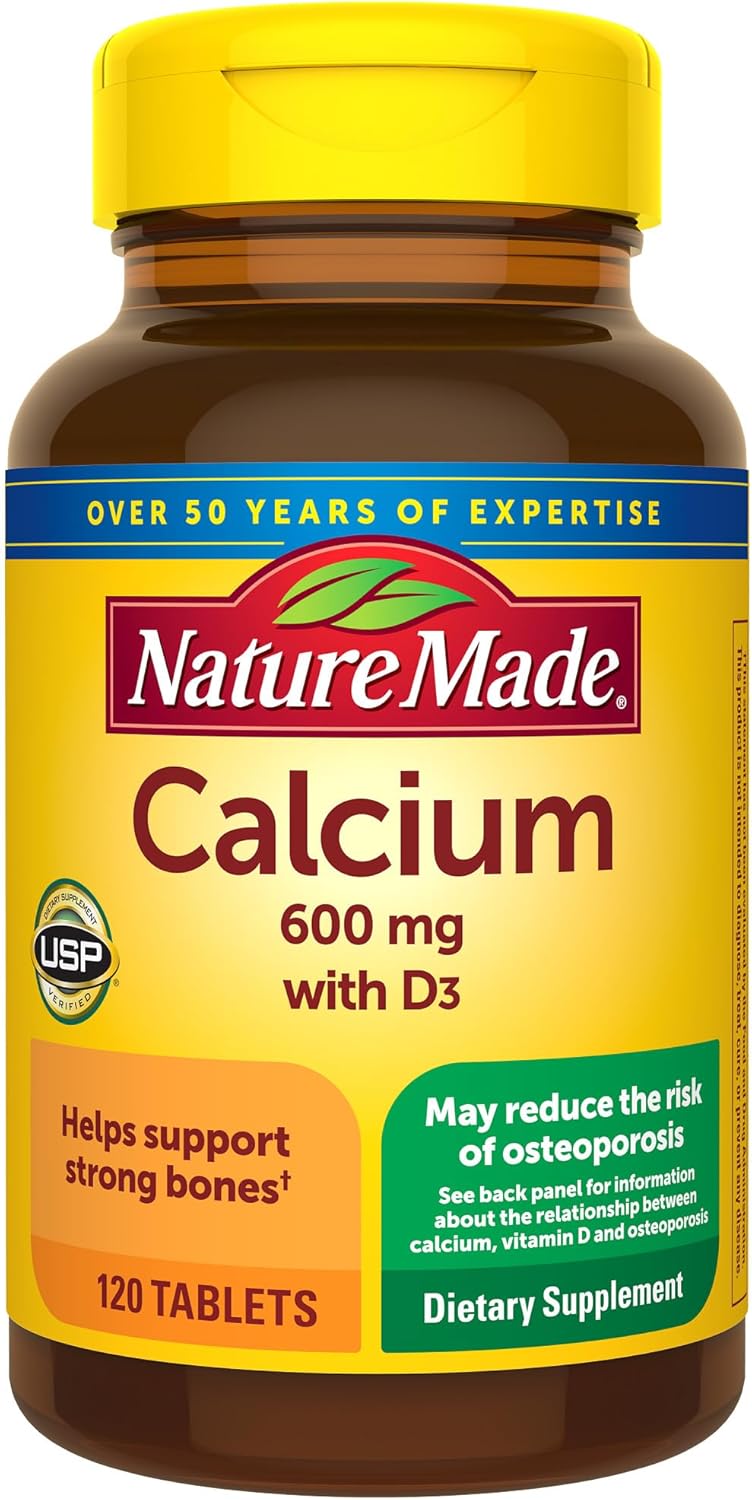 Nature Made Calcium 600 mg with Vitamin D3, Dietary Supplement for Bone Support, 220 Tablets (pack of 1) - Nirvana Guru