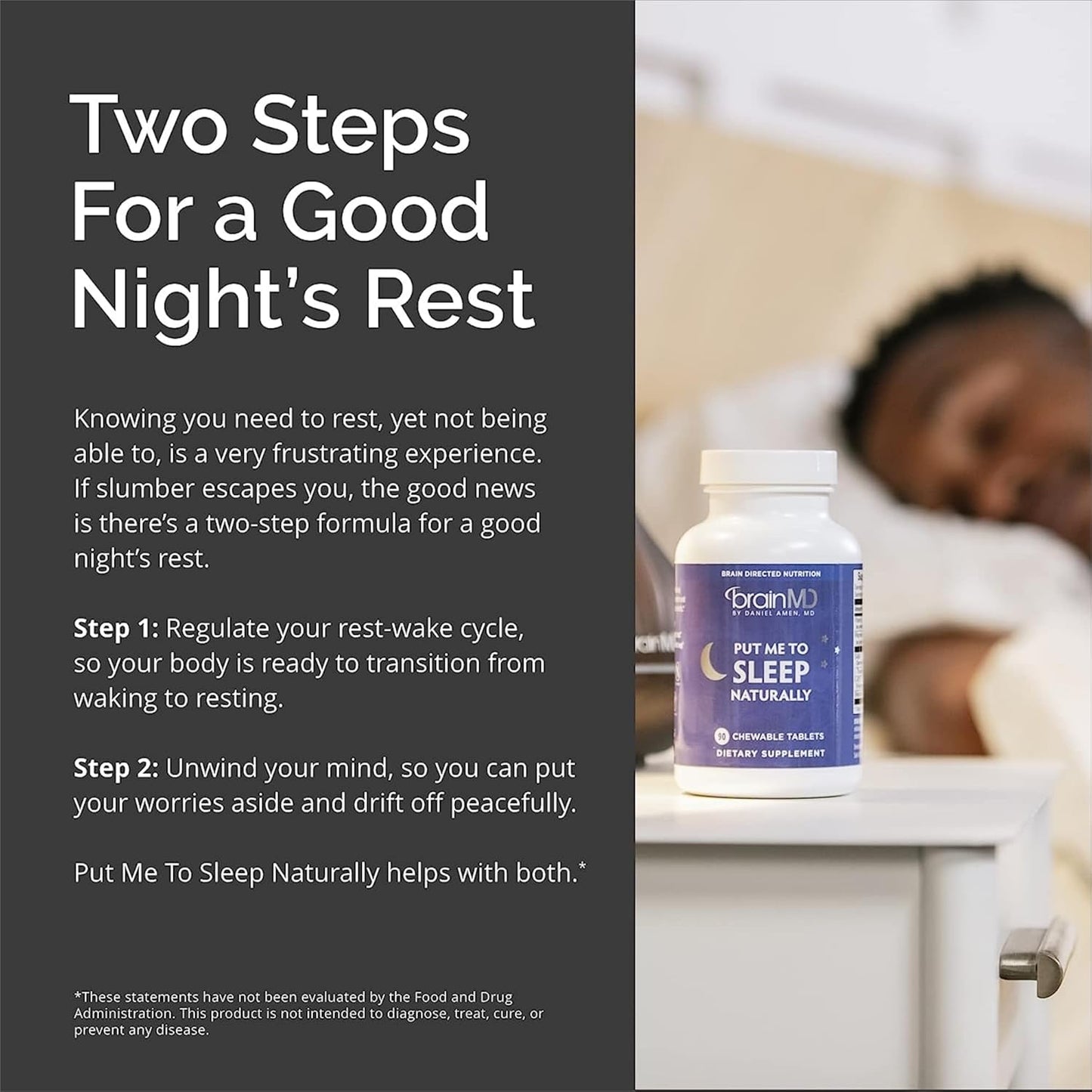 BRAINMD Dr Amen Put Me to Sleep Naturally - 90 Chewable Tablets, Pack of 2 - with Melatonin, L-Theanine, Magnesium, GABA, Vitamin B6 & 5-HTP - Gluten Free - 90 Total Servings Nirvana Guru