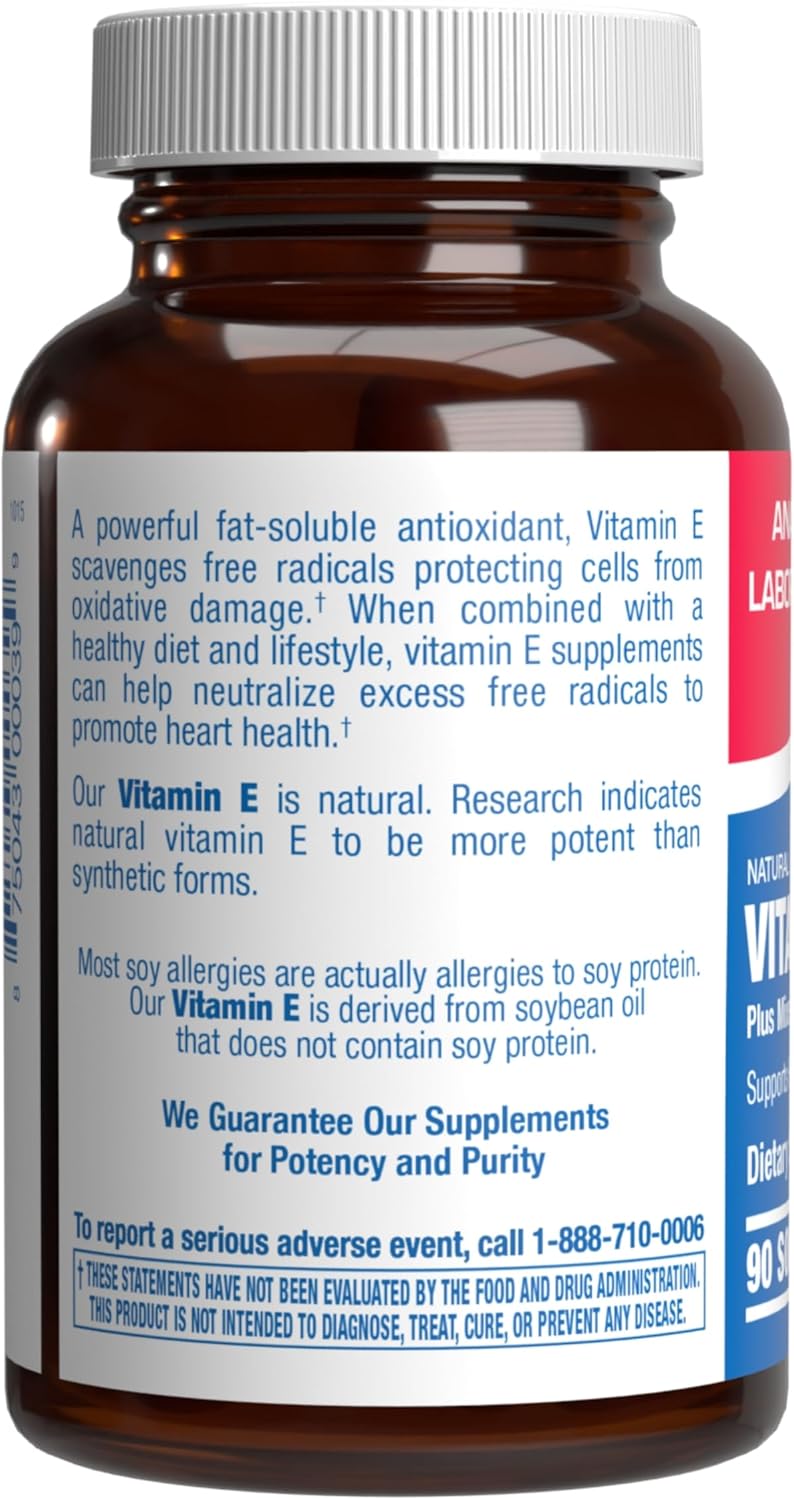 Vitamin E 400 IU Softgels - Clinical Formula Natural Vitamin E Supplement Complex with d-Alpha Tocopherol & Mixed Tocopherols for Hair Skin & Nails Plus Antioxidant Immune Support - 90 Servings Nirvana Guru