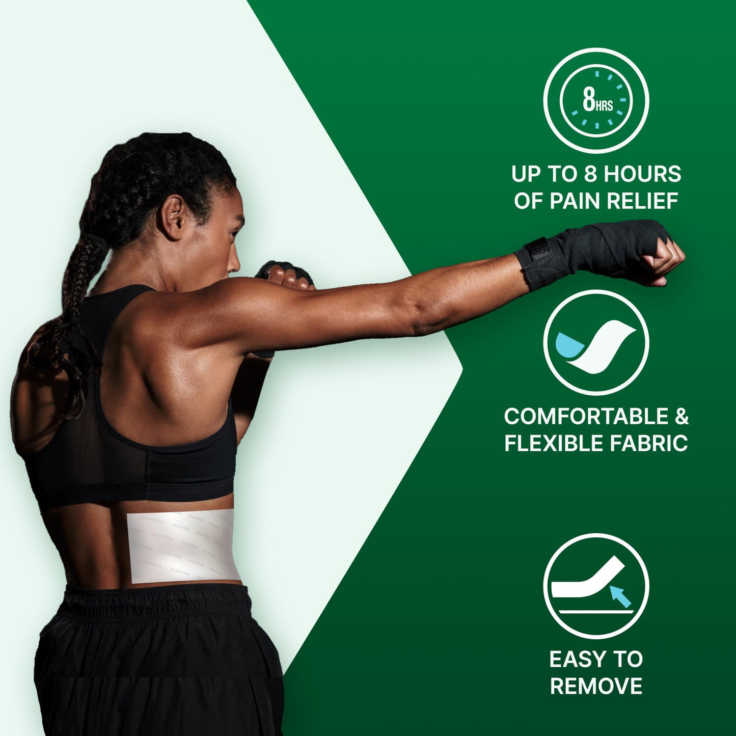 Biofreeze Large Pain Relief Patches, Menthol Pain Patches for Lower Back, Neck, Knee, & Shoulder, Comfortable & Flexible Fabric Stays in Place, FSA Eligible, 5 ct