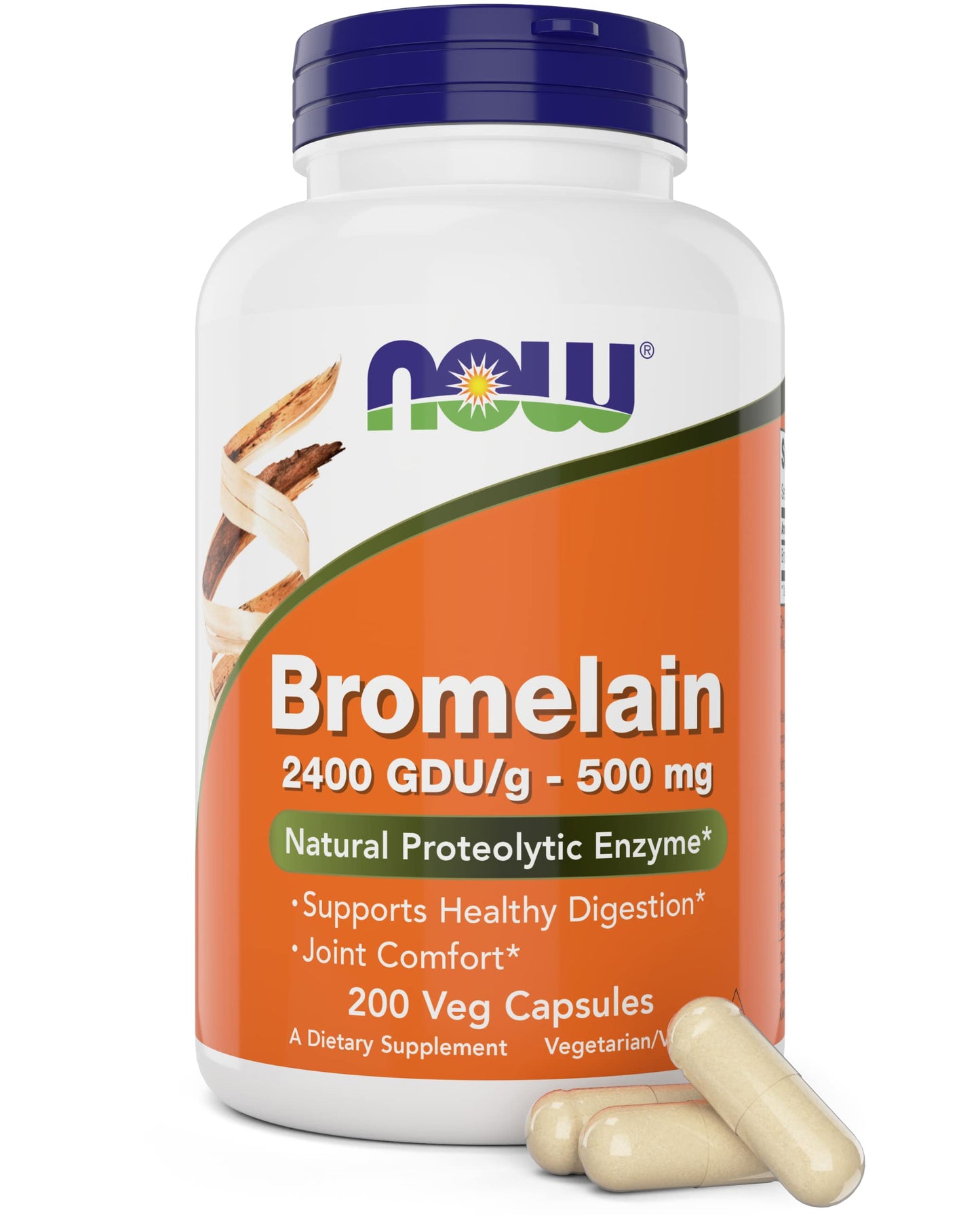 NOW Foods Supplements, Bromelain (Natural Proteolytic Enzyme) 2,400 GDU/g - 500 mg, Natural Proteolytic Enzyme*, 120 Veg Capsules Nirvana Guru