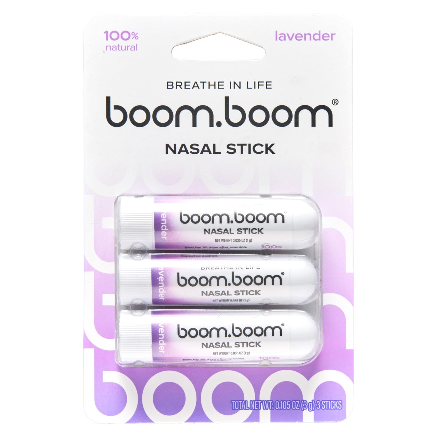 BoomBoom Nasal Stick | Vapor Flow Technology | Cool Refreshing Sensation | Natural Mood Boost | Simple Ingredients | Essential Oils + Menthol Inhaler (Mint, Wintermint, Tropical, Lavender) Nirvana Guru
