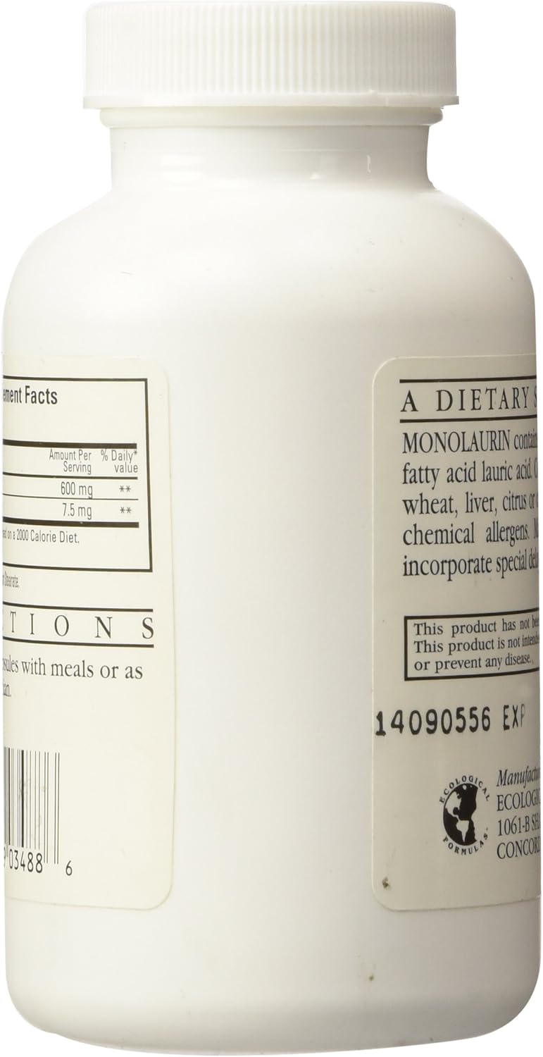 Ecological Formulas Monolaurin 600mg 90 Capsules - Nirvana Guru