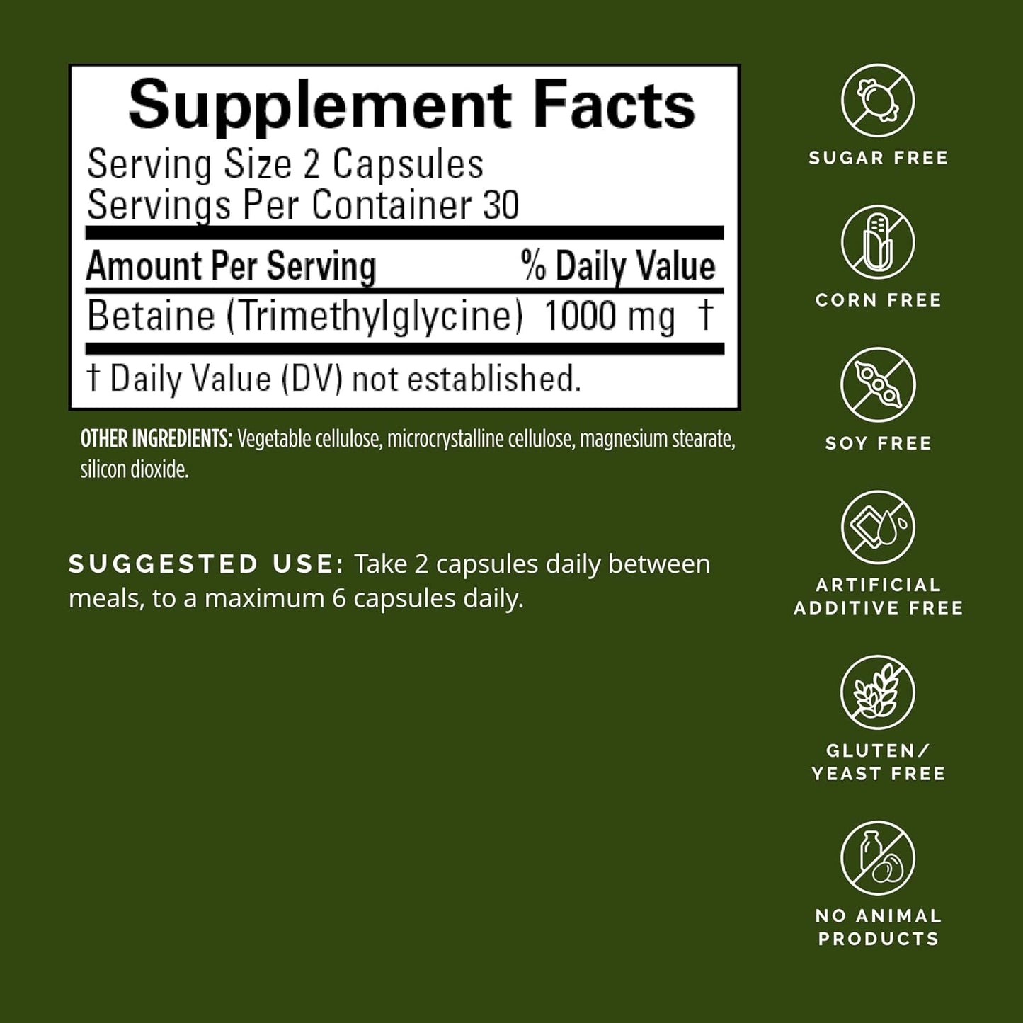Dr Amen BrainMD Betaine TMG - 60 Capsules - Mood & Methyl Support - Gluten Free - 30 Servings Nirvana Guru