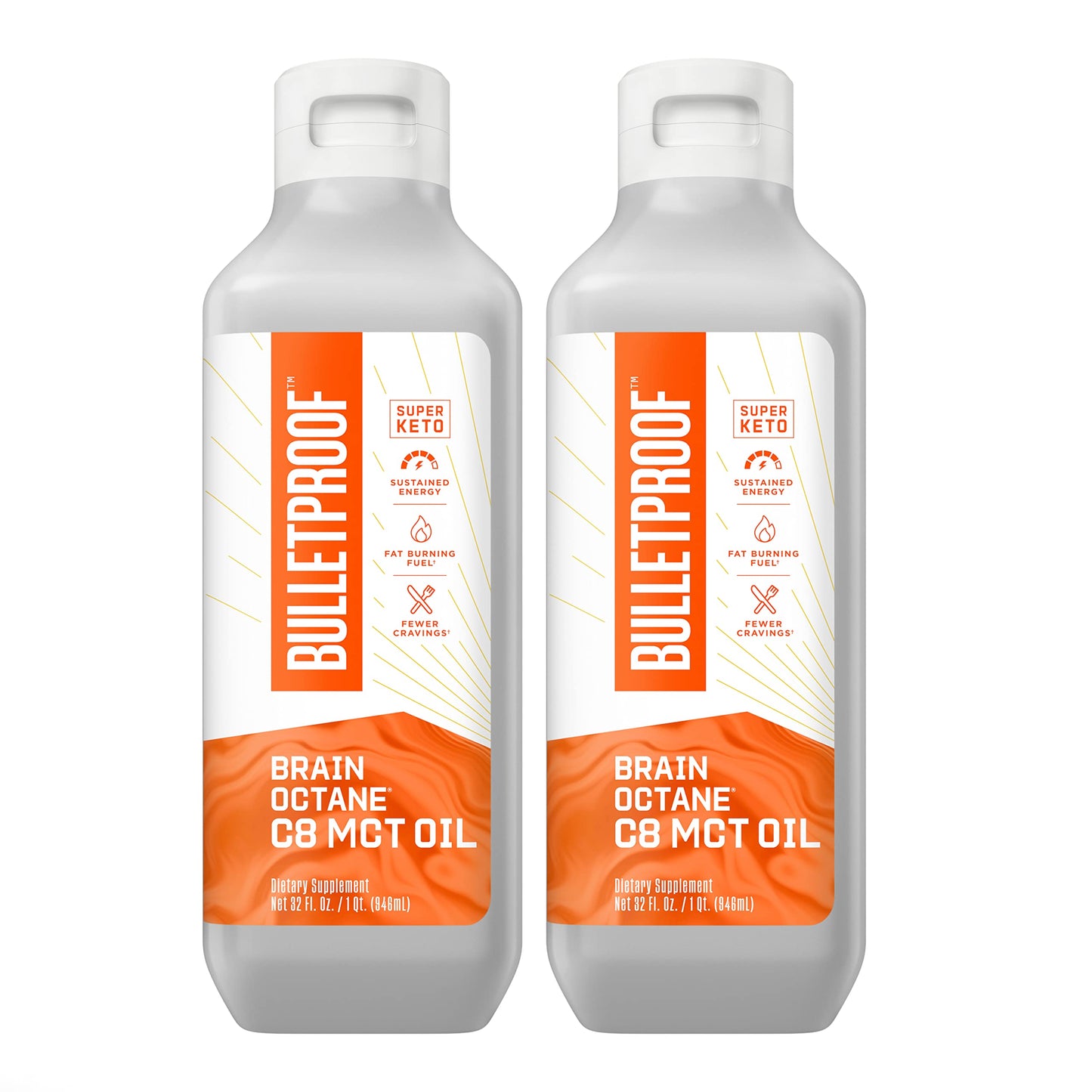 Bulletproof Coconut Brain Octane C8 MCT Oil, 16 Ounces, Premium Keto Supplement for Sustained Energy and Fewer Cravings, Brain and Body Fuel, Unflavored, Add to Coffee and Smoothies