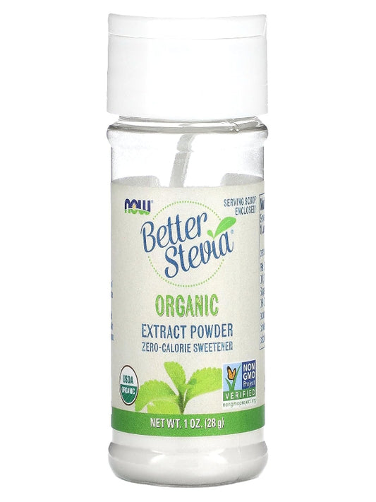 Now Foods Better Stevia Zero Calorie Sweetener Extract Powder, Organic - Nirvana Guru