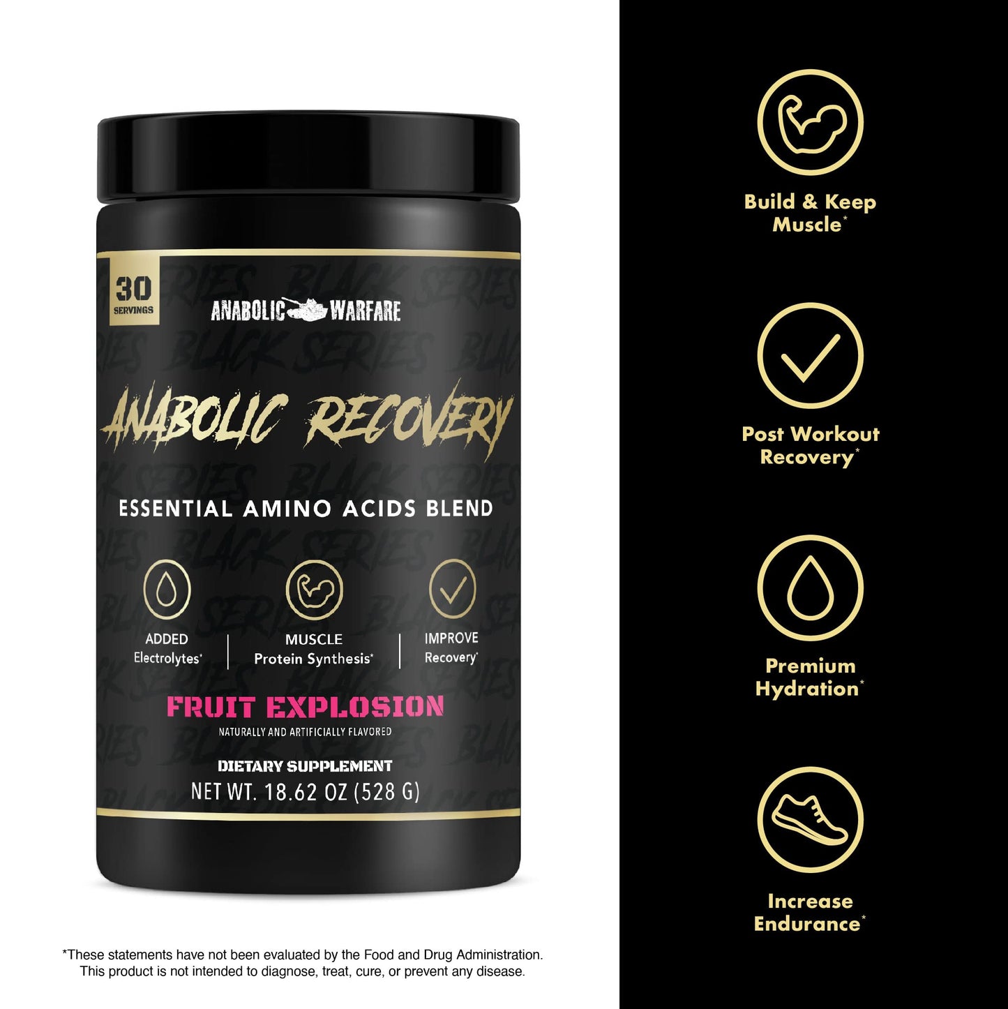 Anabolic Warfare Anabolic Recovery Essential Amino Acid Blend - Post-Workout Recovery & Premium Hydration to Build Muscle (Tropical Tornado, 30 Servings) Nirvana Guru
