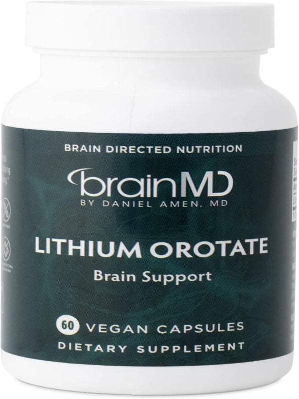 BRAINMD Dr Amen Lithium Orotate - 60 Capsules - Brain Support - Gluten Free - 60 Servings Nirvana Guru