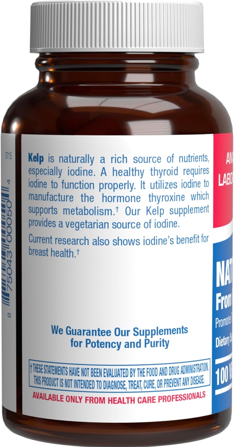 Sea Kelp Iodine Supplement - Clinical Grade Enhanced Iodine Supplement for Women and Men for Energy Metabolism and Thyroid Support - High Absorption Vegetarian Non-GMO Small Tablets (100 Servings) Nirvana Guru