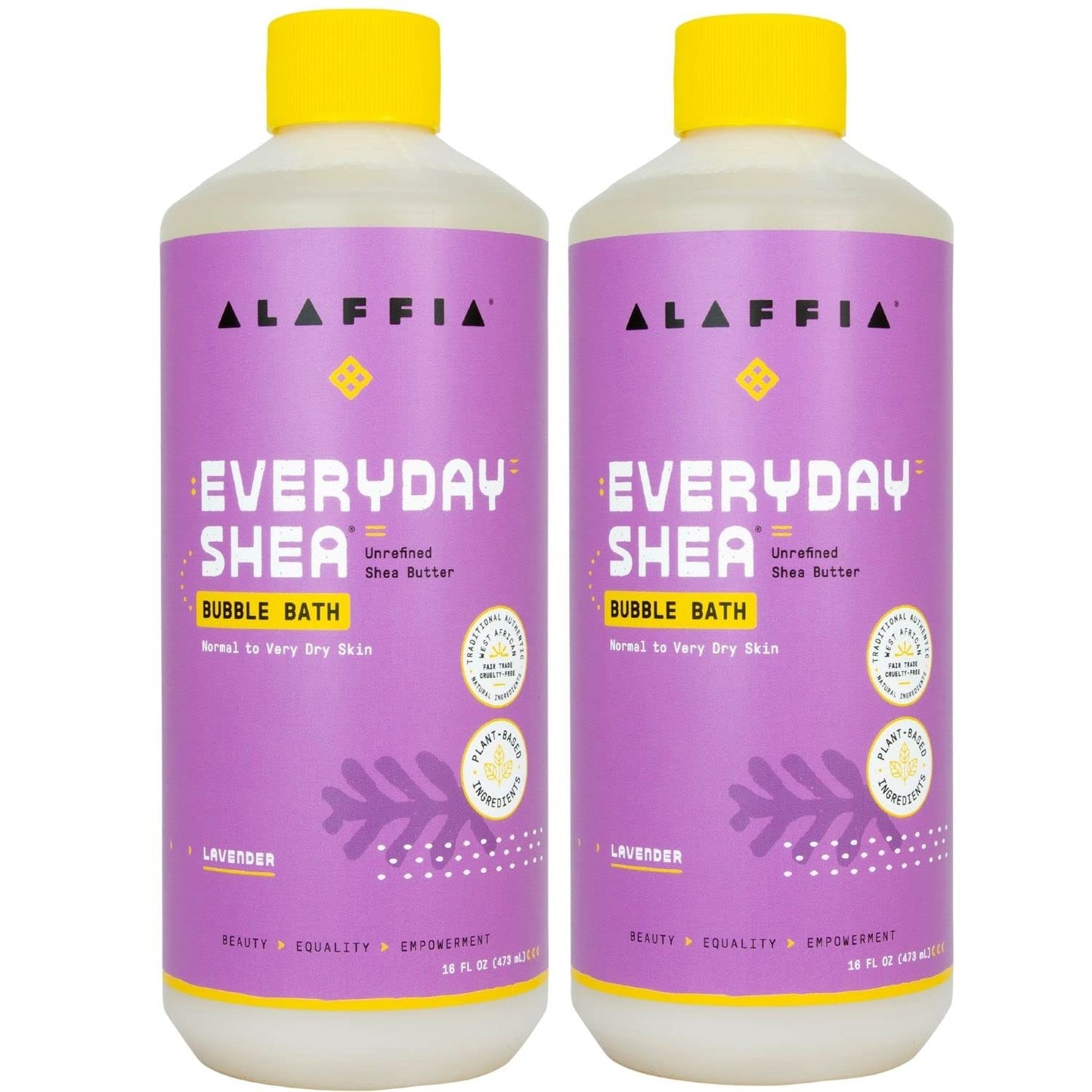Alaffia Everyday Shea Bubble Bath, Soothing Support for Deep Relaxation and Soft Moisturized Skin, Made with Fair Trade Shea Butter, Cruelty Free, No Parabens, Vegan, Lavender, 16 Fl Oz - Nirvana Guru