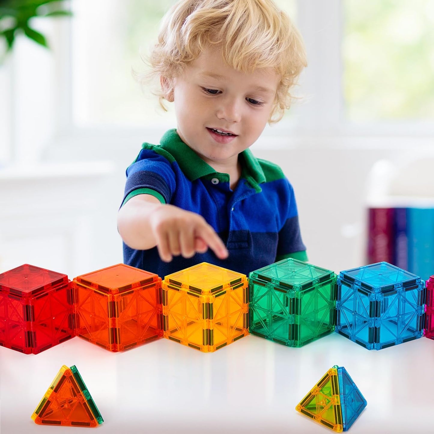 FNJO Magnetic Tiles, 110PCS Magnet Building Set, Magnetic Building Blocks,Construction STEM Learning and Playing Toys for Kids, Montessori Toy for Preschool Boys Girls Toddlers Classroom Must-Haves Nirvana Guru