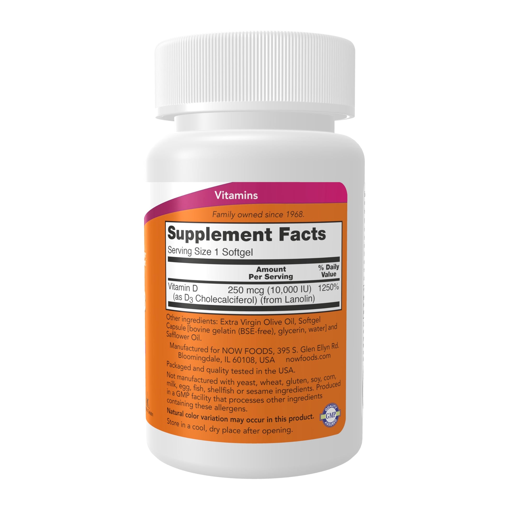 NOW Foods Supplements, Vitamin D-3 10,000 IU, Highest Potency, Structural Support*, 120 Softgels - Nirvana Guru