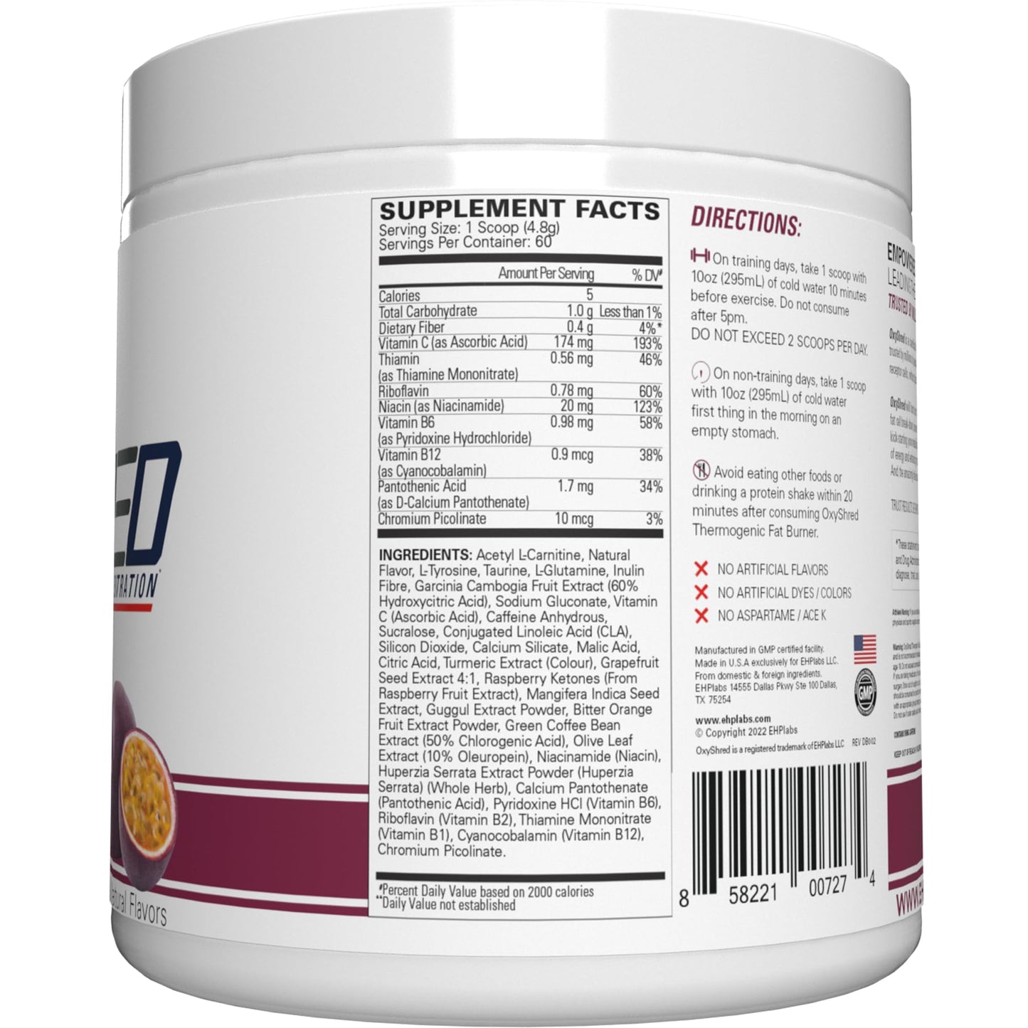 EHP Labs OxyShred Pre Workout Powder - Preworkout Powder with L Glutamine & Acetyl L Carnitine, Energy Boost Drink - Mango, 60 Servings Nirvana Guru