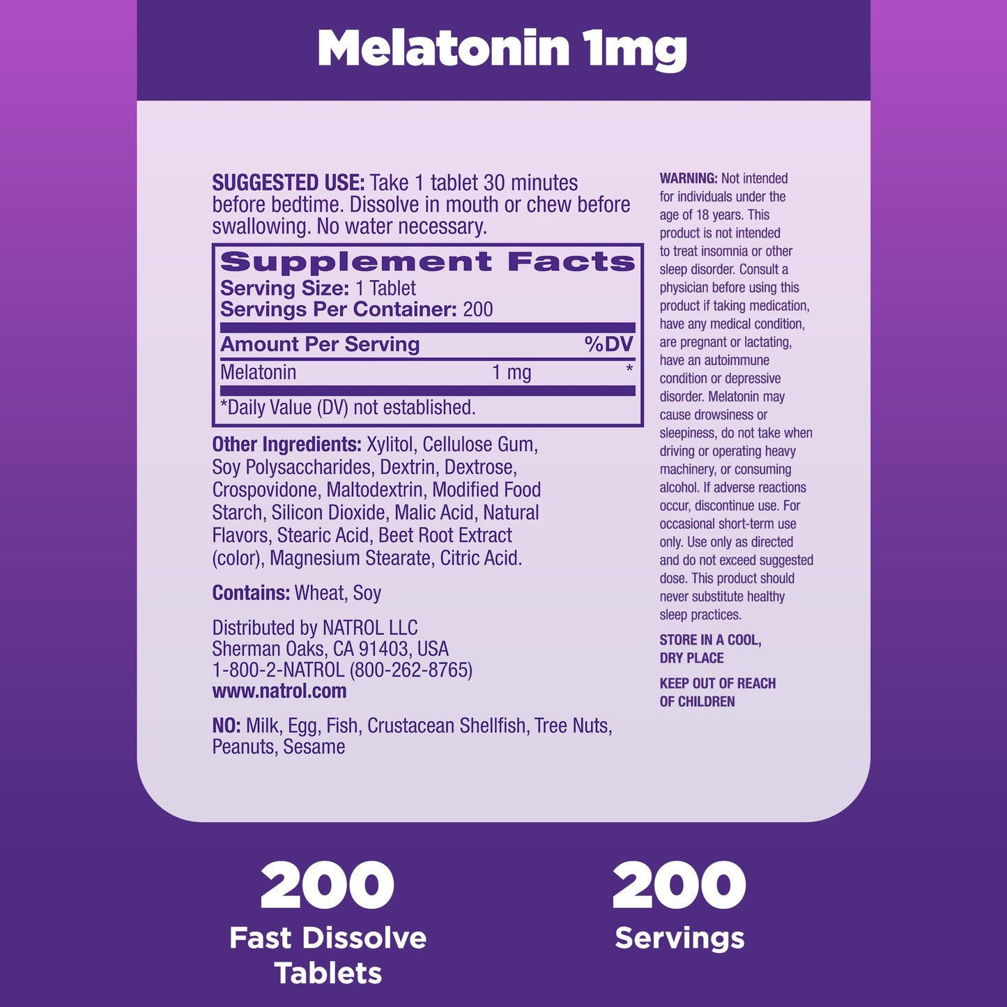 Natrol Fast Dissolve Melatonin 1 mg, Melatonin Supplements for Restful Sleep, Sleep Support for Adults, 90 Strawberry-Flavored Tablets, Up to a 90 Day Supply Nirvana Guru