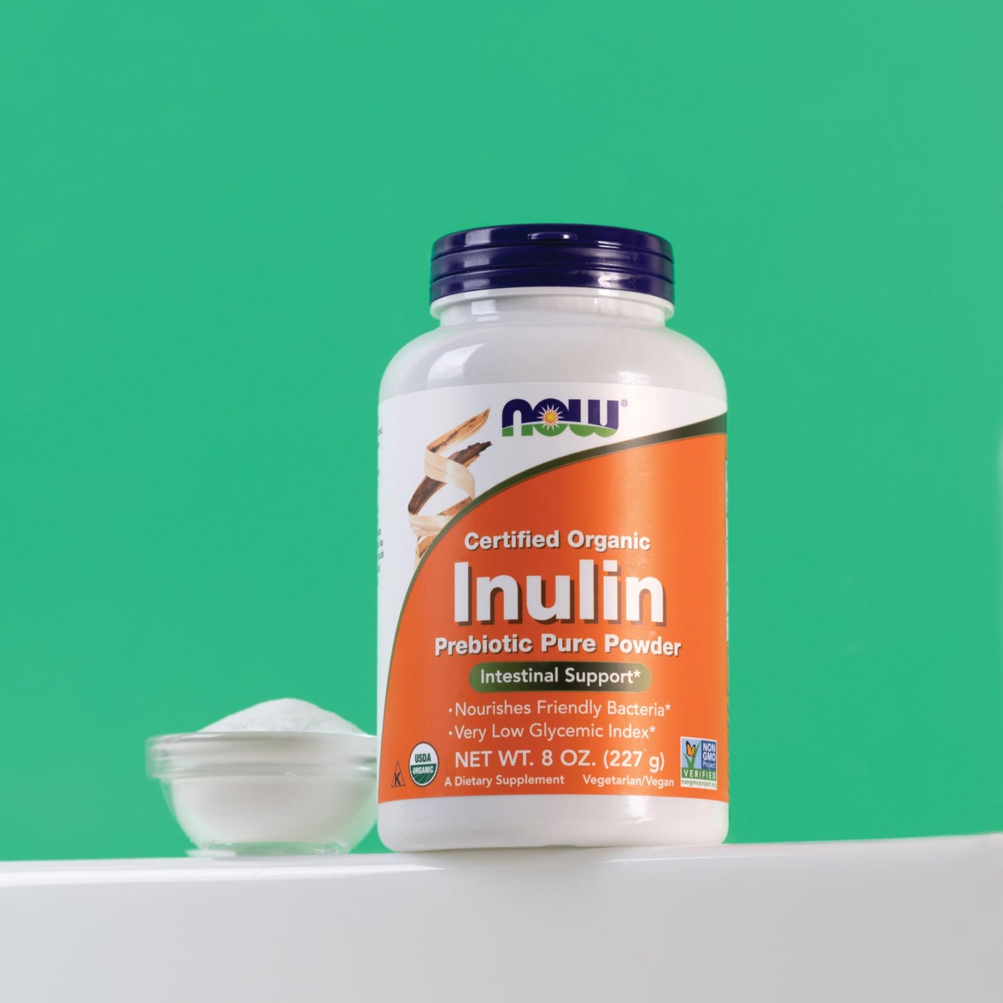 NOW Foods Supplements, Inulin Prebiotic Pure Powder, Certified Organic, Non-GMO Project Verified, Intestinal Support*, 1-Pound - Nirvana Guru