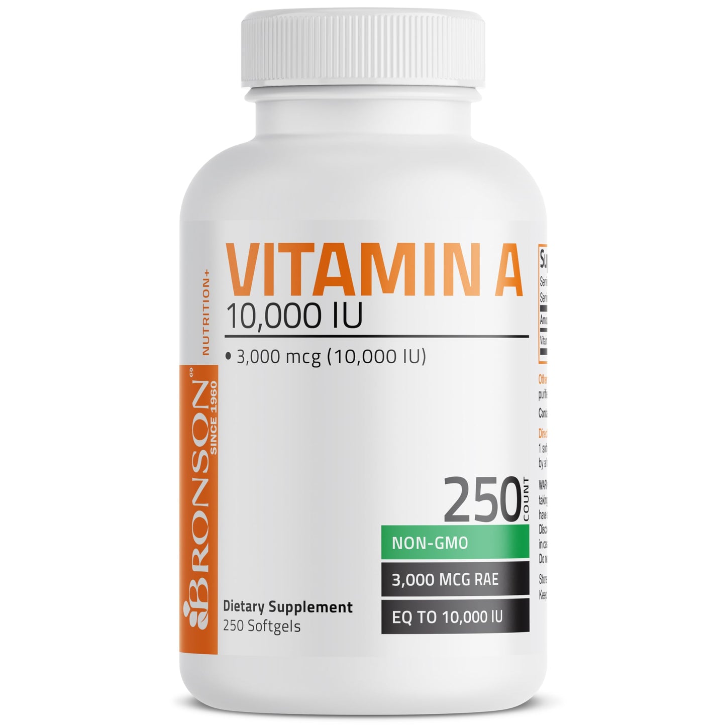 Bronson Vitamin A 10,000 IU Premium Non-GMO Formula Supports Healthy Vision & Immune System and Healthy Growth & Reproduction, 250 Softgels Nirvana Guru