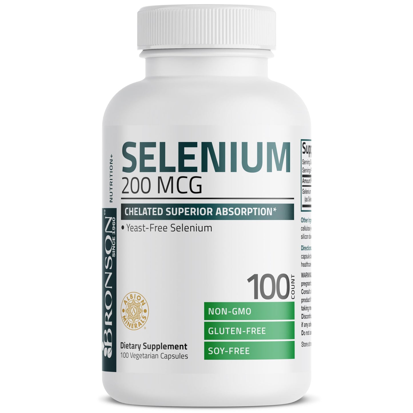 Bronson Selenium 200 mcg – Yeast Free Chelated Amino Acid Complex - Essential Trace Mineral with Superior Absorption, 250 Vegetarian Capsules Nirvana Guru