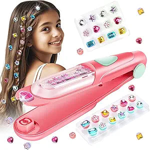 Hair Gem Stamper Kit, Bling Hair Jewels for Girls Toys, Hair Styling Tool with Reusable Shining Diamonds, Birthday Gifts Toys for Girls Ages 3 4 5 6 8-12 nirvanaguru