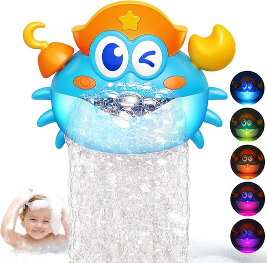Bath Toys,Crab Baby Bath Toys Light Up Bath Bubble Machine with Colourful RGB Light Great Birthday Gift for Boys and Girls Toddler Toy for Kids Ages 1-3 4-8 nirvanaguru